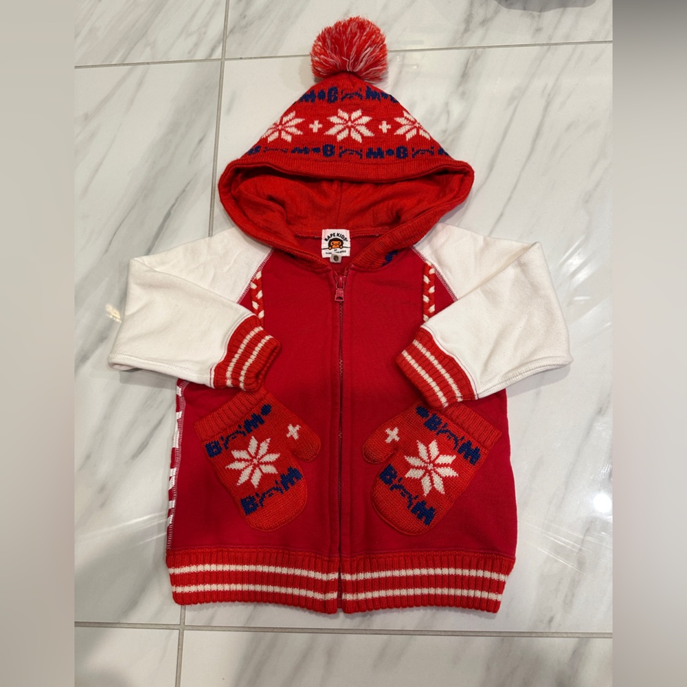 Bape Christmas hoodie size：90cm unisex